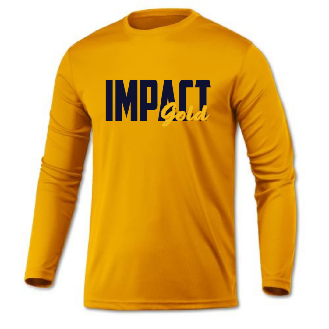 Gold Men's Crew Neck Impact Gold Block Long Sleeve