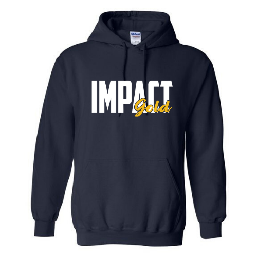 NAVY IMPACT GOLD BLOCK HOODIE