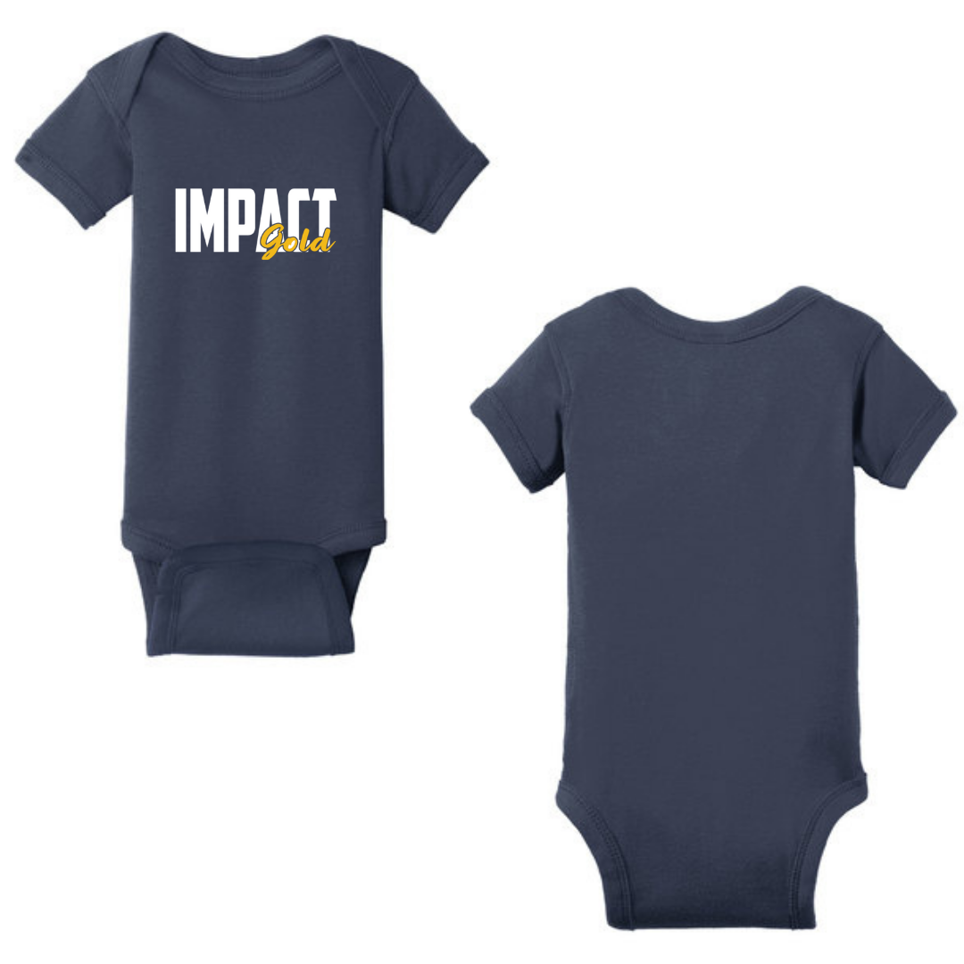 Navy IMPACT Gold Block Baby Onesie