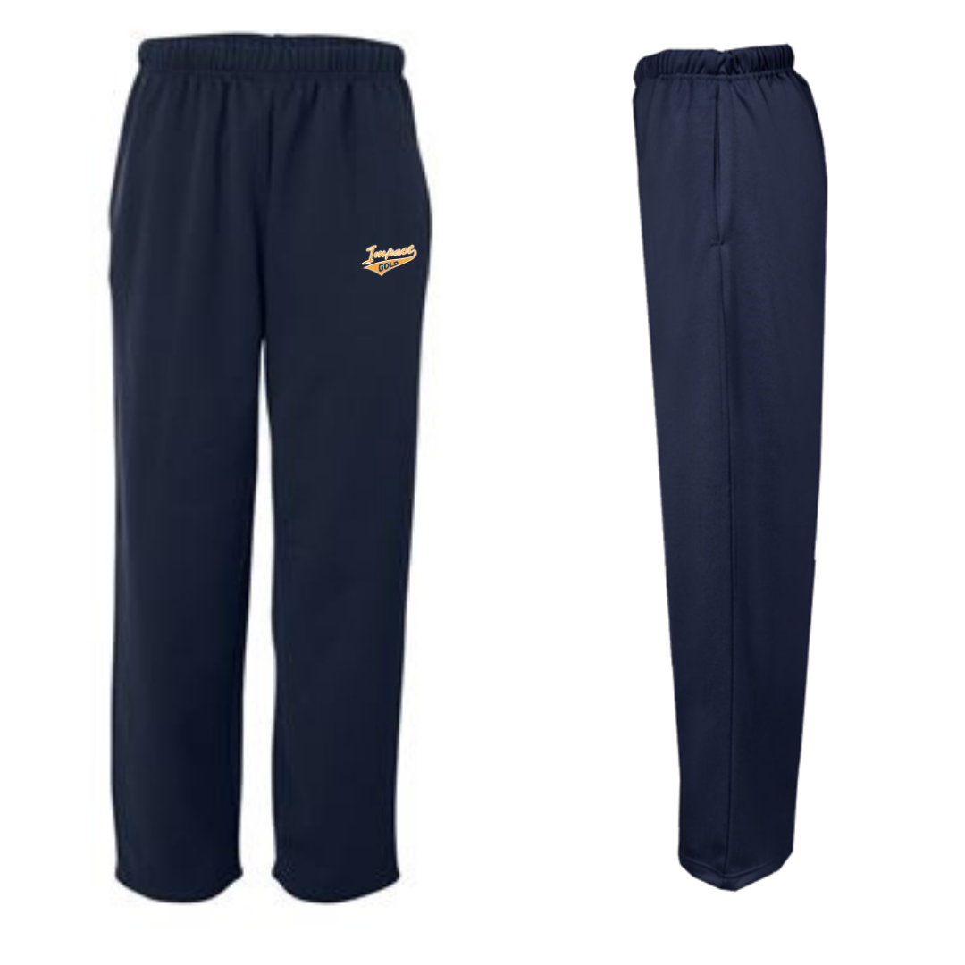 Navy Performance Fleece Open-Bottom Sweatpants