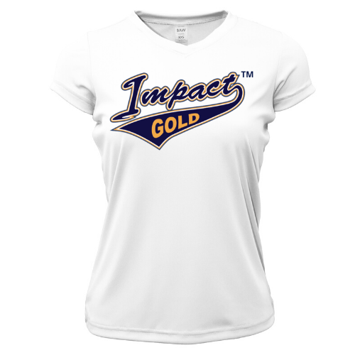 White Ladies V-Neck Short Sleeve Dri-Fit