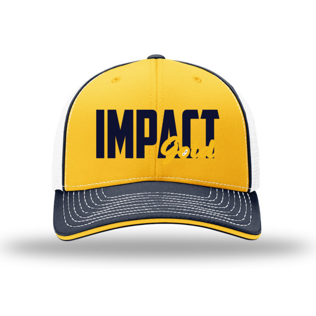 TRI- COLOR IMPACT GOLD BLOCK SPORT MESH HAT