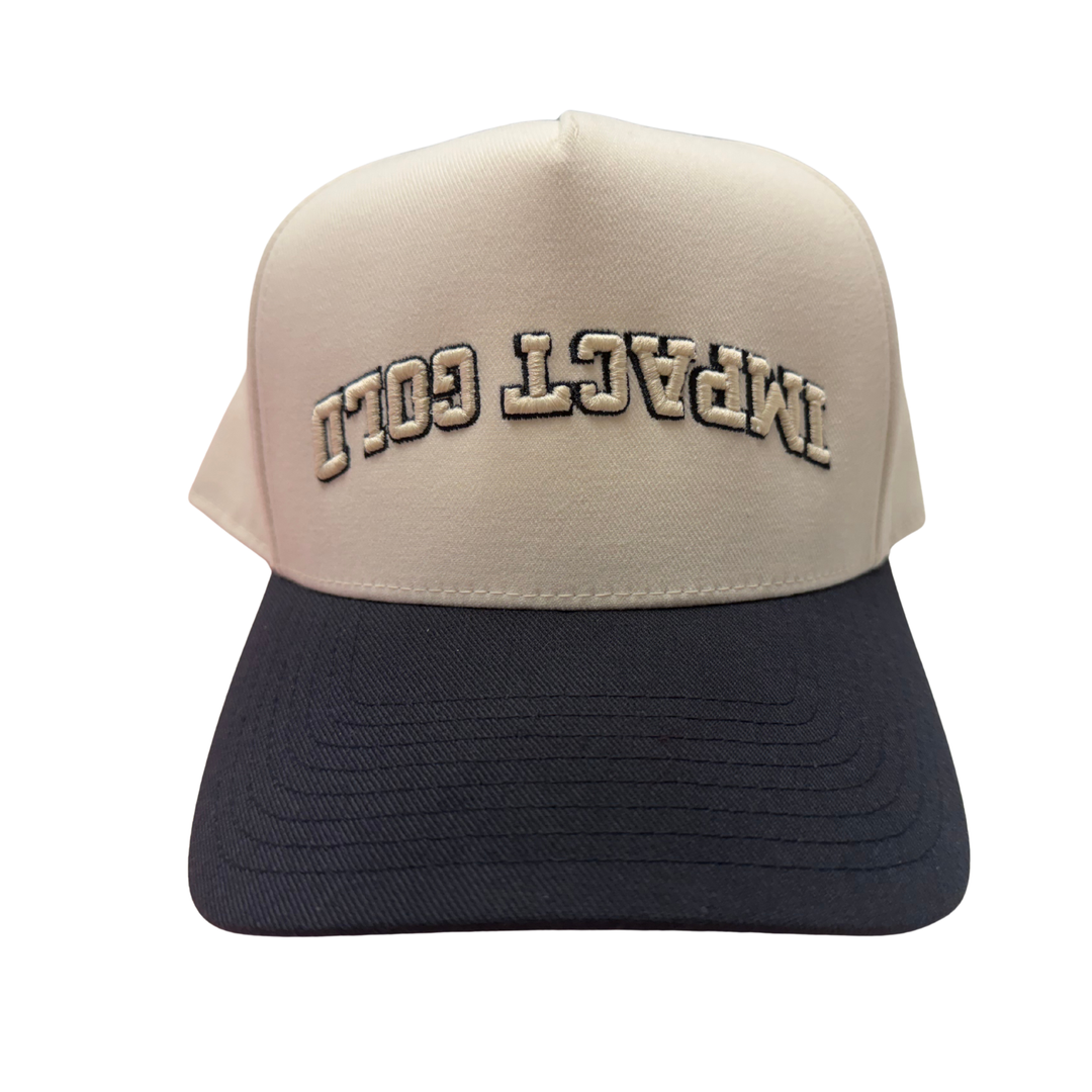 Upside Down IMPACT GOLD Hat | Tone on Tone | Navy/ Antique White