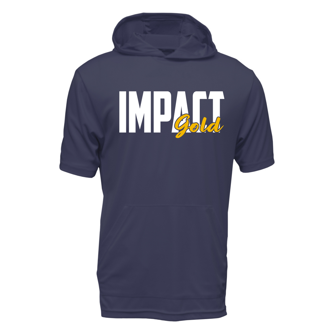 Navy Block Short Sleeve Hood