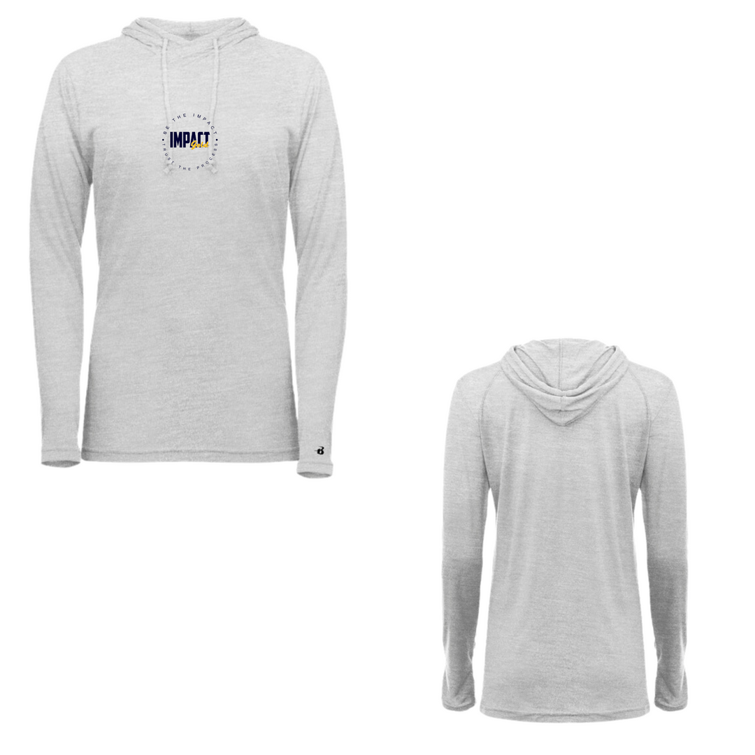 TRI-BLEND WOMENS HOODED TEE LS | 3 COLORS