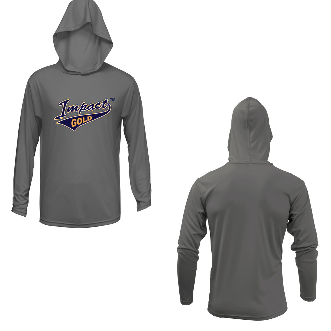 Men's Charcoal Long Sleeve Shirt with Hood - Tail Logo