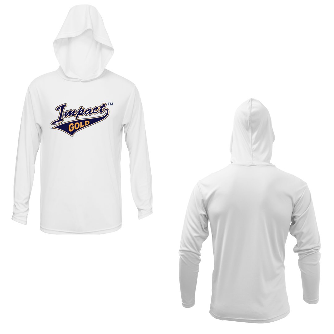 Men's White Long Sleeve Shirt with Hood - Tail Logo