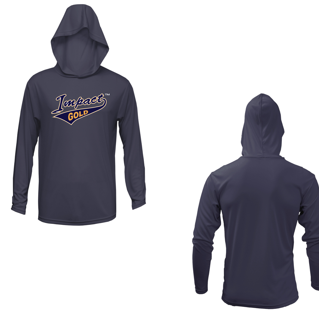 Navy Men's Long Sleeve Shirt with Hood - Tail Logo