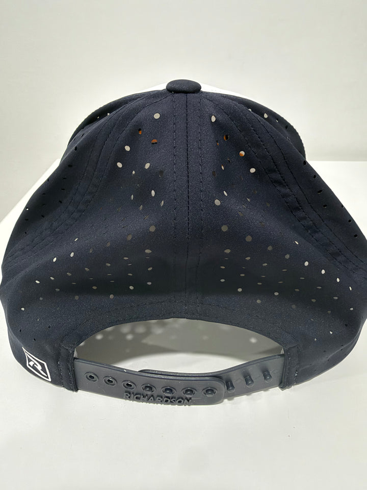 NEW White Hat w/ Navy Bill &amp; Back R-Flex Snapback | IG Logo
