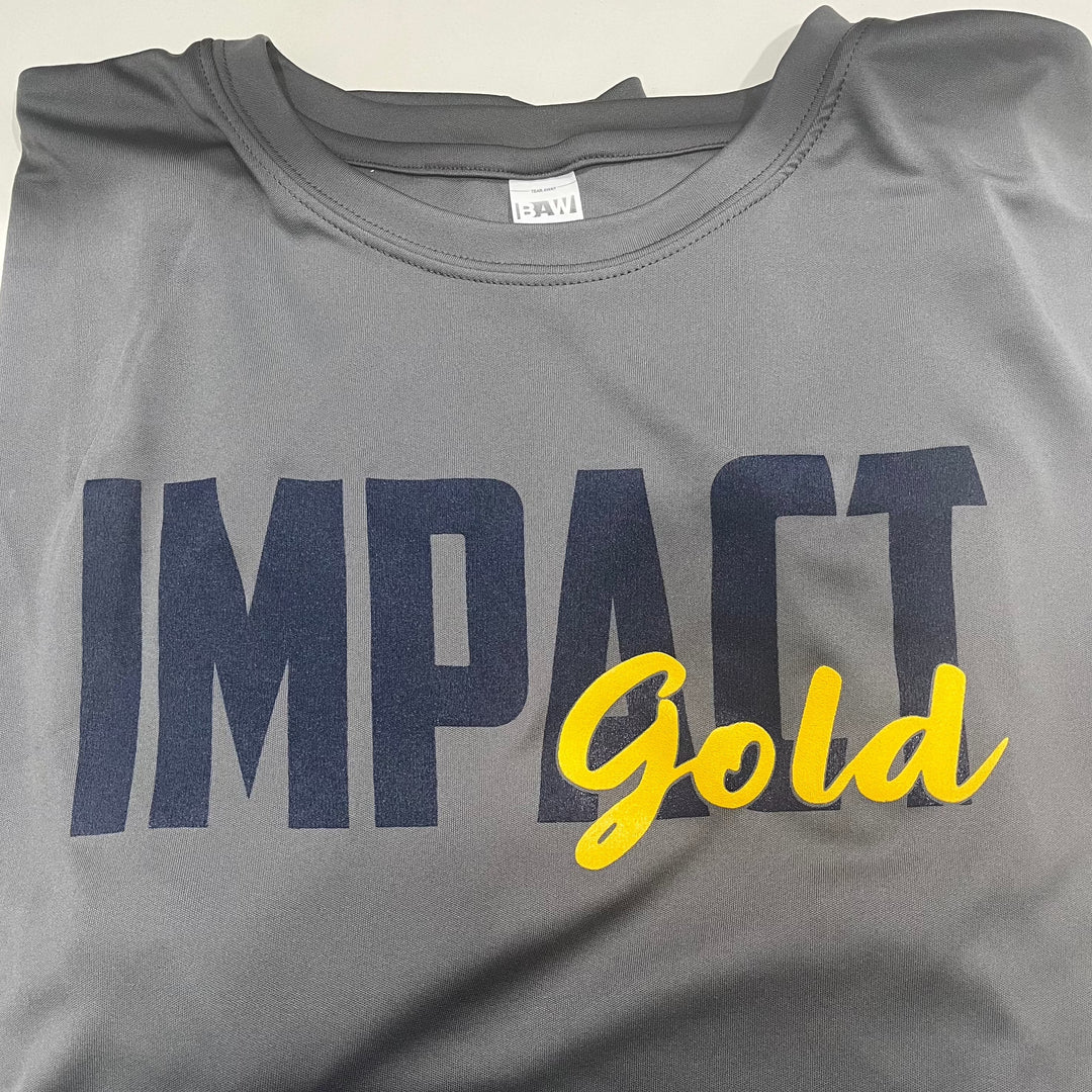 CHARCOAL W/ NAVY IMPACT GOLD BLOCK DRI-FIT LOCKER TEE - LIMITED EDITION (Misc Sizes)