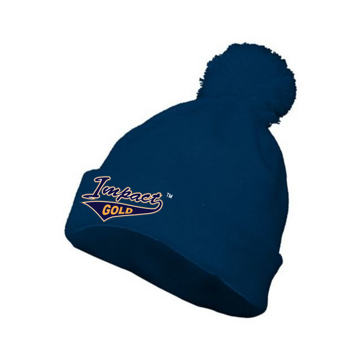 Navy Pom Beanie | 2 Logo Options