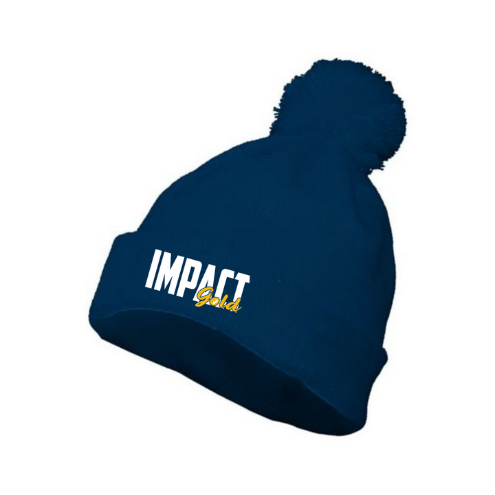 Navy Pom Beanie | 2 Logo Options