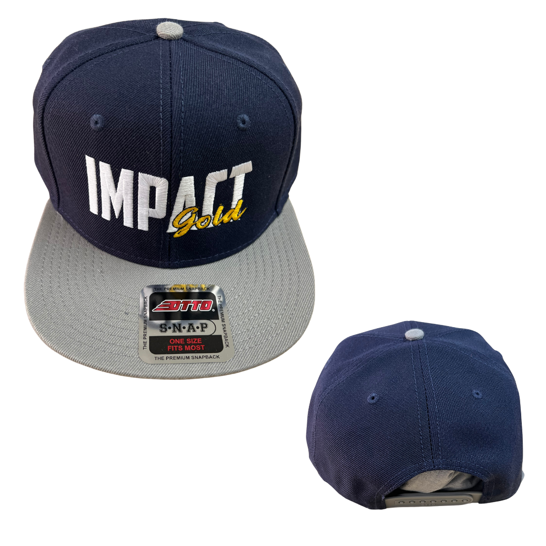 Navy Hat/ Grey Bill Mid-Profile Snapback | 2 LOGOS