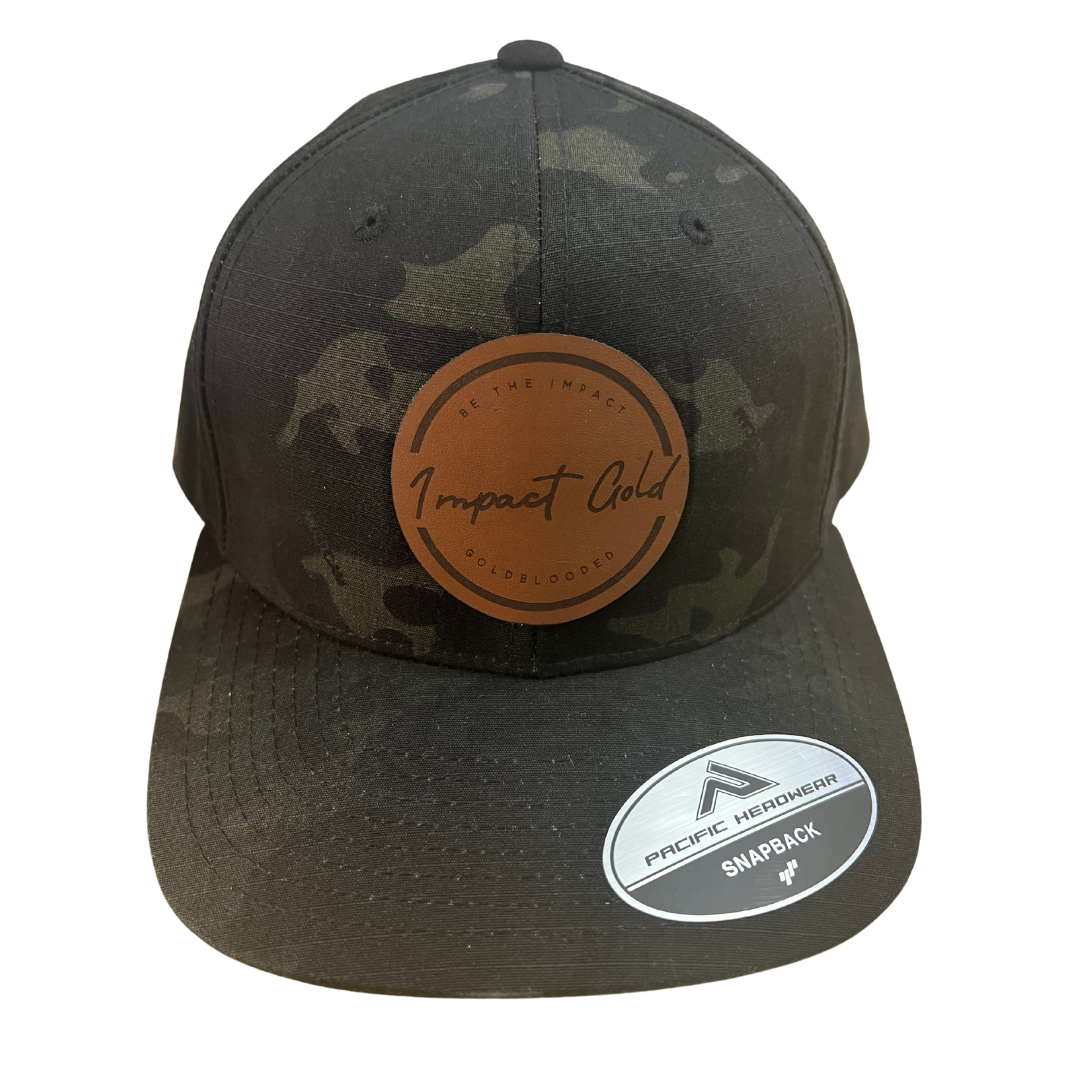 LEATHER PATCH BLACK CAMO | SNAPBACK