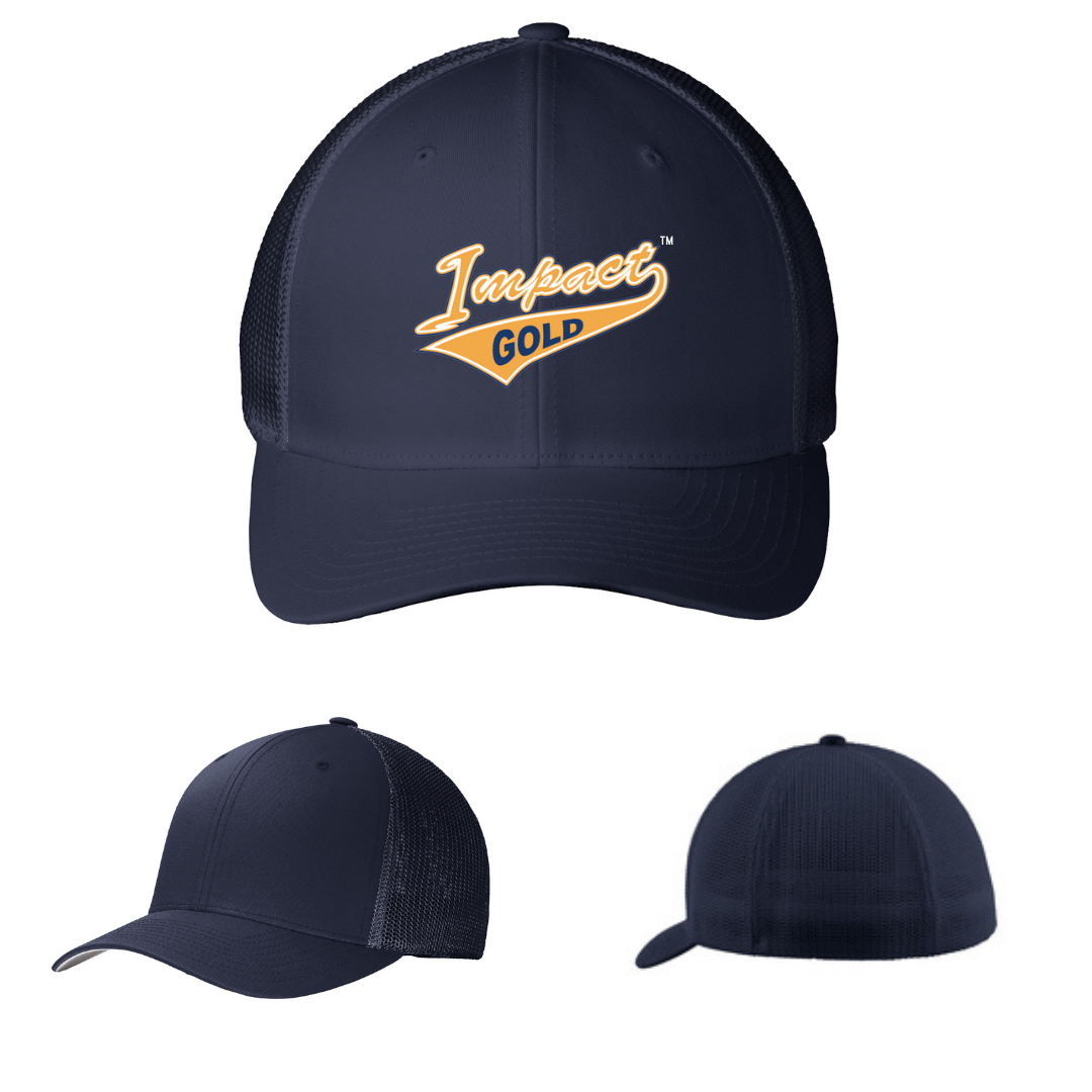 FLEXFIT ALL NAVY HAT IMPACT GOLD TAIL | MESH BACK