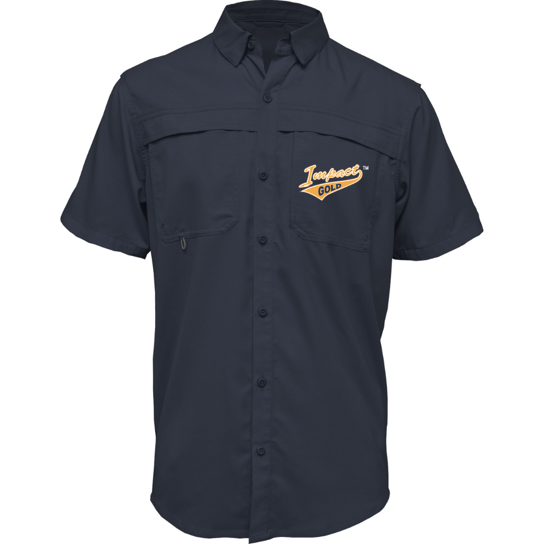 Navy Adult Short Sleeve Fishing Shirt