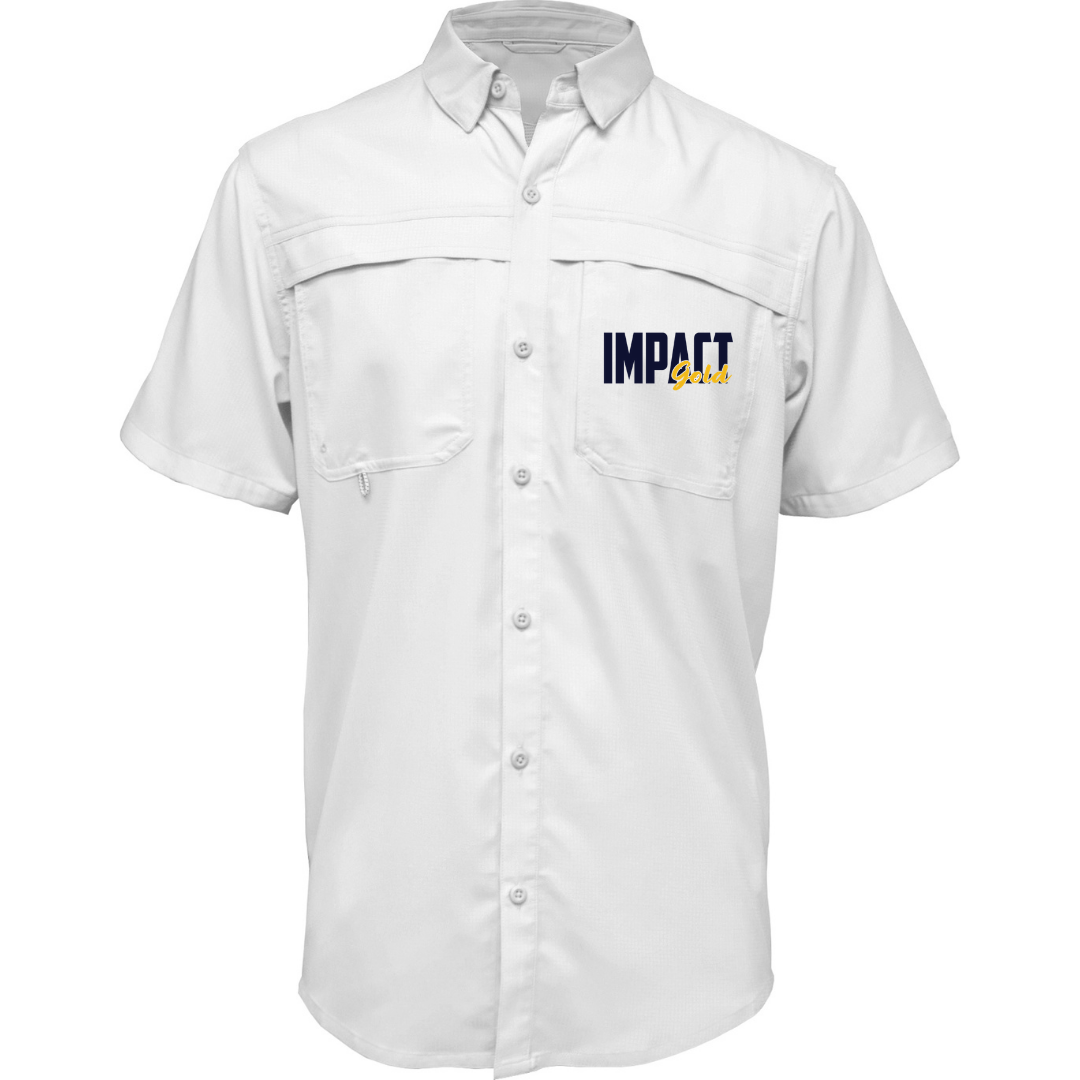 White Adult Short Sleeve Fishing Shirt