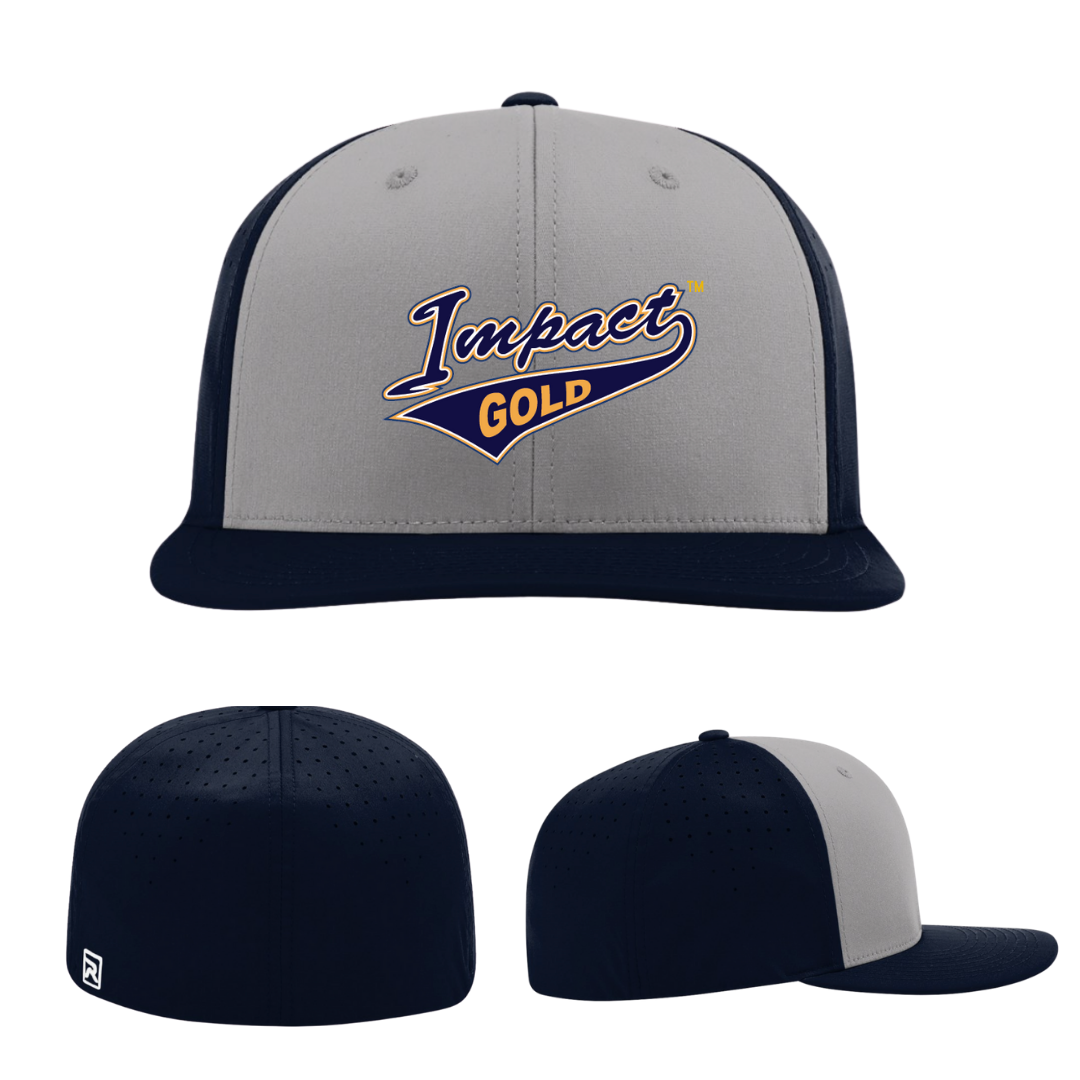 Grey Front & /Navy Bill & Back Impact Gold Tail Performance Hat