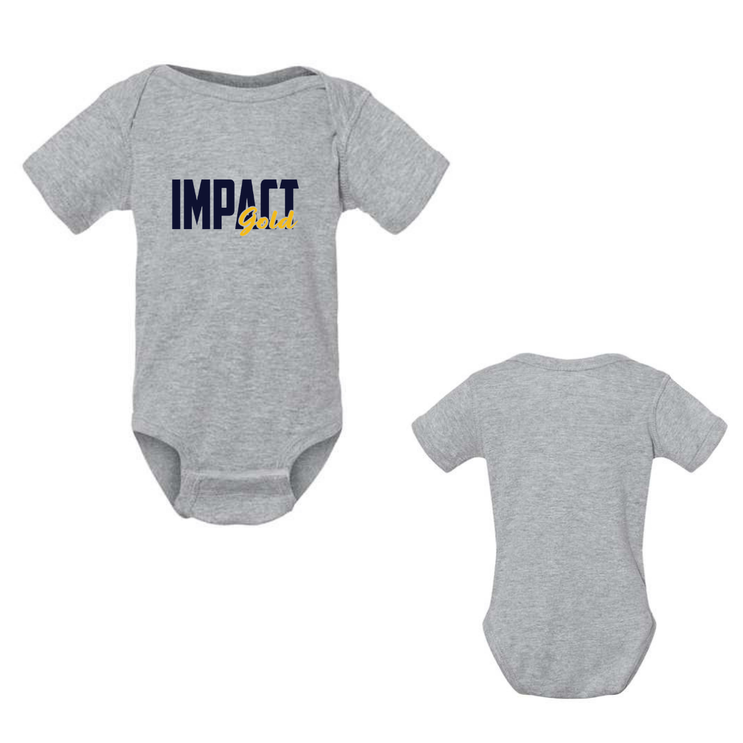 Grey IMPACT Gold Block Baby Onesie