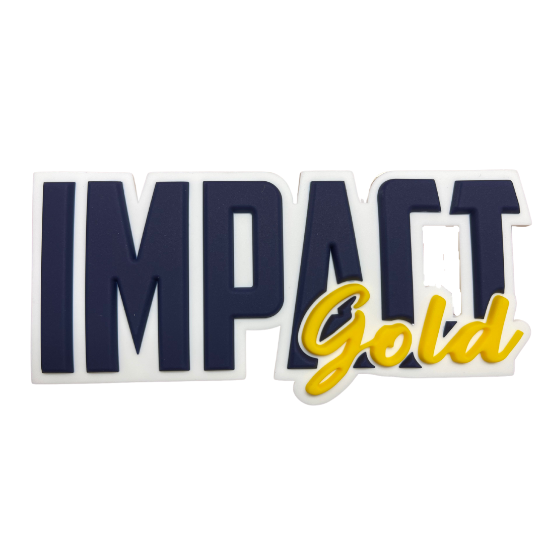 IMPACT GOLD BLOCK RAISED DECALS | NAVY  *NEW SIZE*