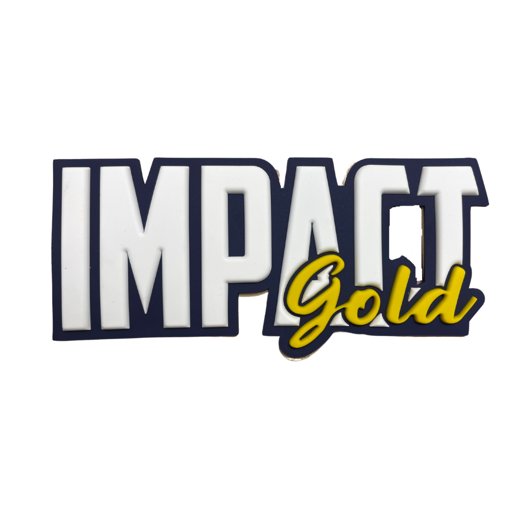 IMPACT GOLD BLOCK RAISED DECALS | WHITE   *NEW SIZE*