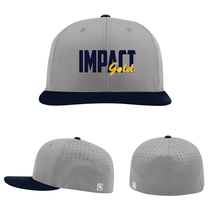 Grey Hat/Navy Bill IMPACT GOLD Block Performance Hat
