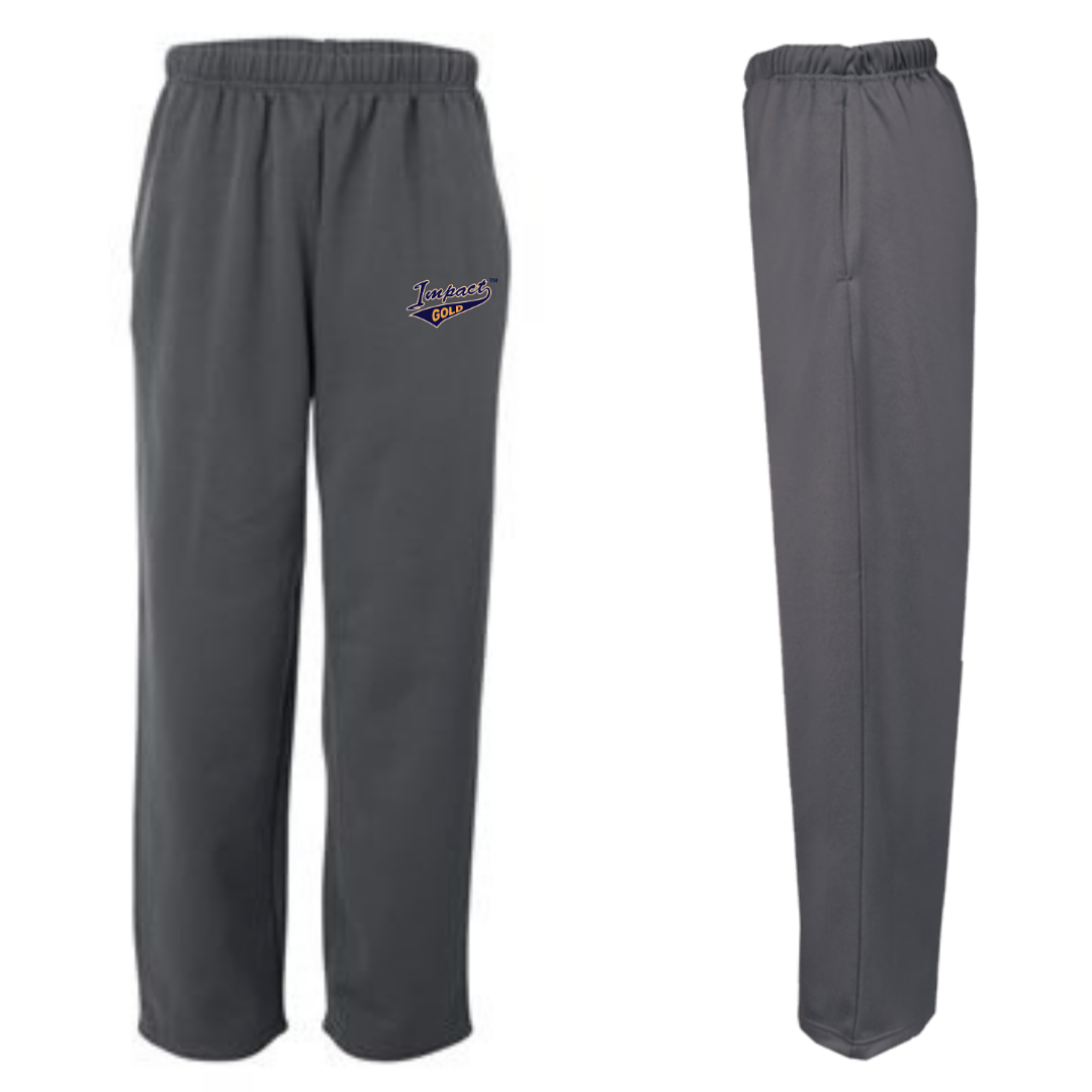 Grey Performance Fleece Open-Bottom Sweatpants