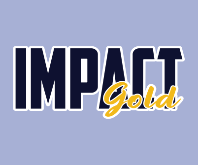 IMPACT GOLD BLOCK (NAVY) LOGO DECAL