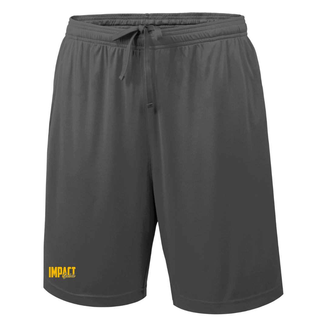 Charcoal Men's Training Shorts (IMPACT GOLD BLOCK LOGO)